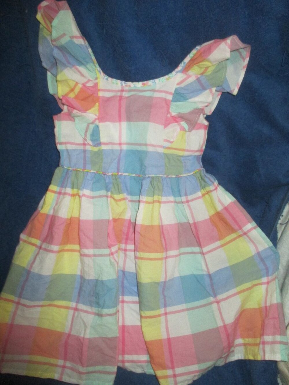 Tommy Bahama Kids Pink Blue/Yellow Plaid 100% Cotton Dress 3T